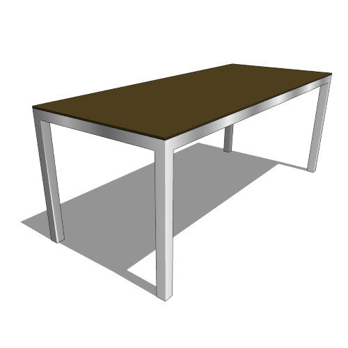 Core Rectangle Fiber and Stainless Steel Extension Table (#065)