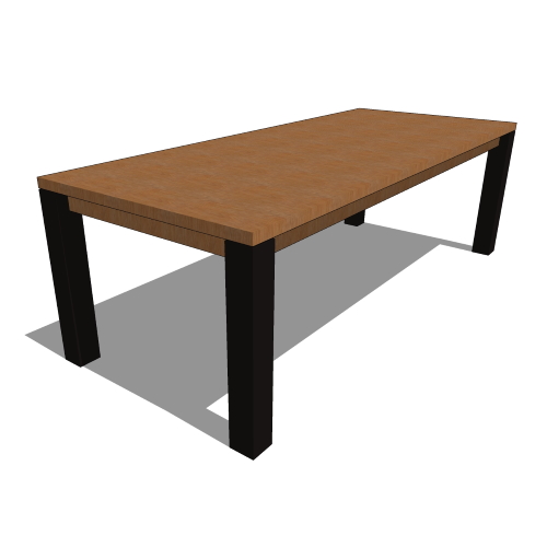 Core Rectangular Aluminum and Teak Table (#071)