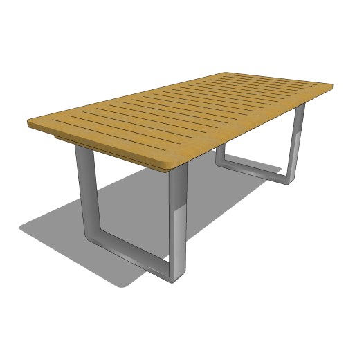 Core Rectangular Double End Extension Table with Stainless Steel Legs (#076)