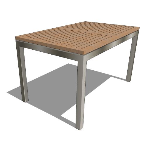 Core Rectangular Extension Table with Stainless Steel Frame (#078)