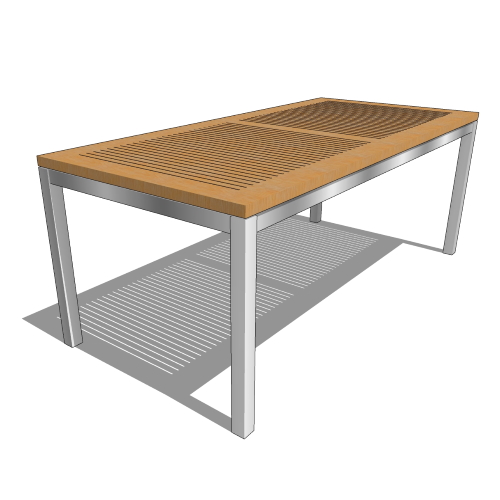 Core Rectangular Teak and Stainless Steel Table (#084)
