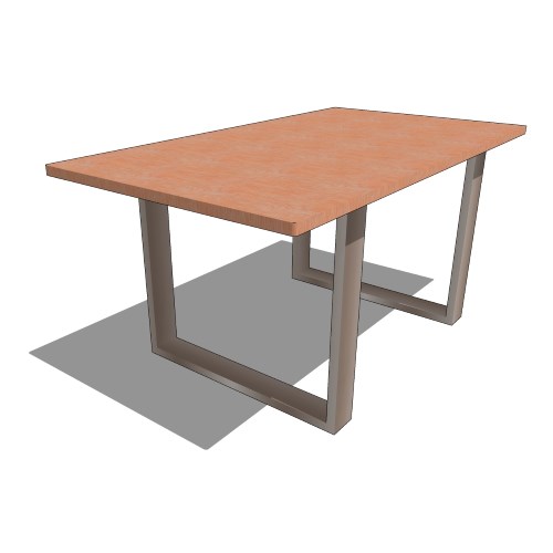 Core Rectangular Vintage Teak and Stainless Steel (#087)