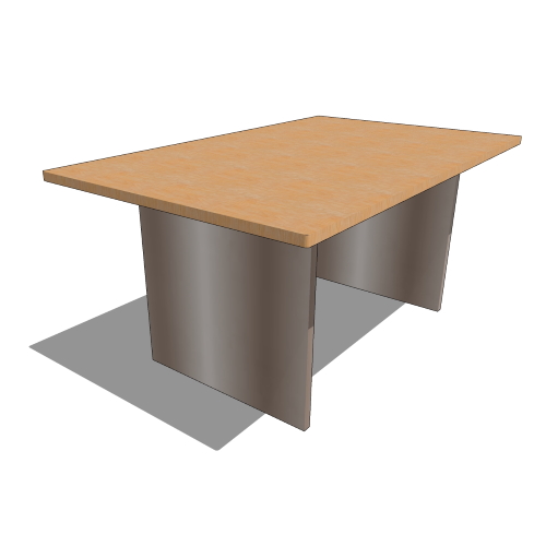 Core Rectangular Vintage Teak and Stainless Steel Table (#088)