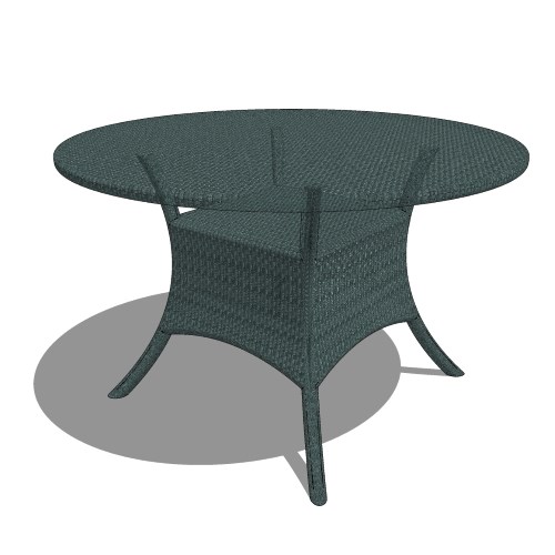 Core Round Polyrattan Classica Table with Tempered Glass Top (#090)