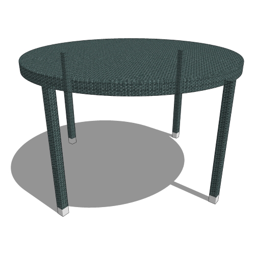 Core Round Polyrattan Table with Tempered Glass Top (#091)