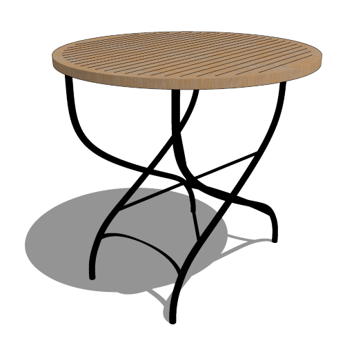 Core Round Teak and Iron Table (#092)