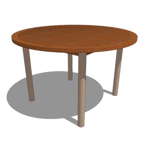 Core Round Teak Top Table with Stainless Steel Legs (#094)