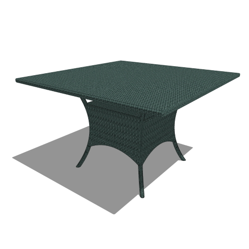 Core Square Polyrattan Classica Table with Tempered Glass Top (#096)