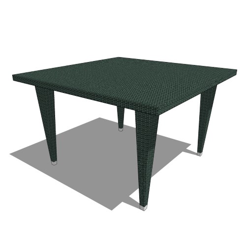 Core Square Polyrattan Table with Tempered Glass Top (#100)