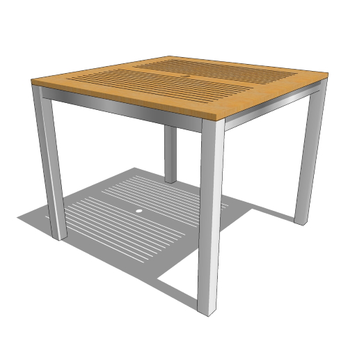 Core Square Teak and Stainless Steel Table (#101)
