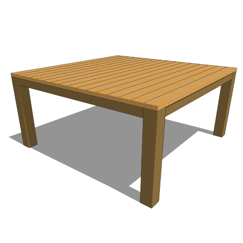 Core Square Teak and Stainless Steel Table (#102)