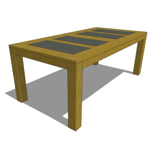Core Teak and Dark Ceramic Top Table (#105)