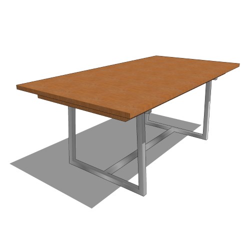 Core Teak and Stainless Steel Butterfly Extending Table (#107)