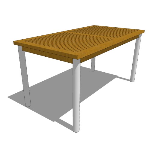 Core Teak Top Table with Stainless Steel Legs (#109)