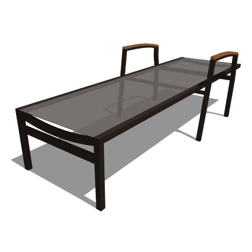 Core Aluminum and Teak Chaise Lounge with Arms (#833 - #834)