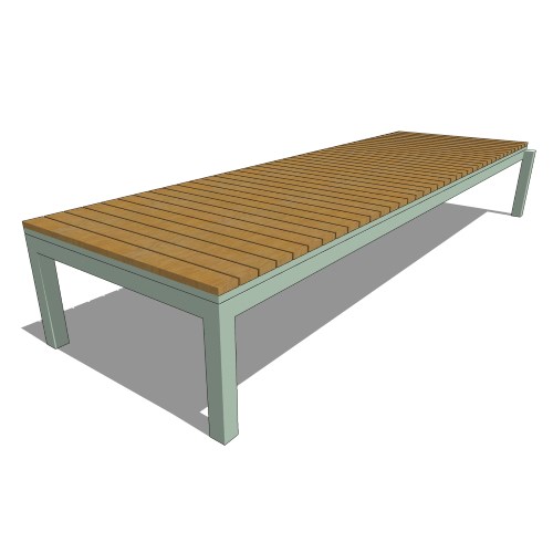 Core Stacking Aluminum and Vintage Teak Chaise Lounge (#843)