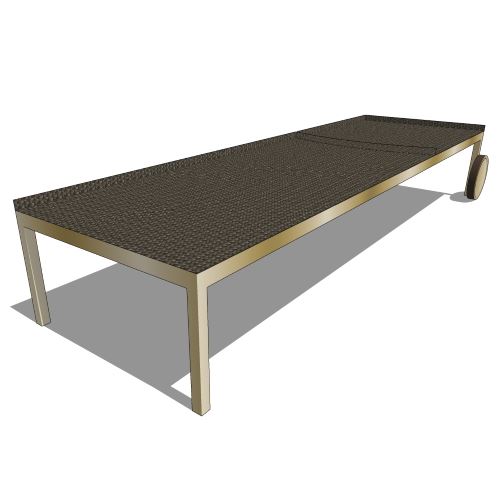 Core Stainless Steel and Polyrattan Chaise Lounge with Wheels (#845)
