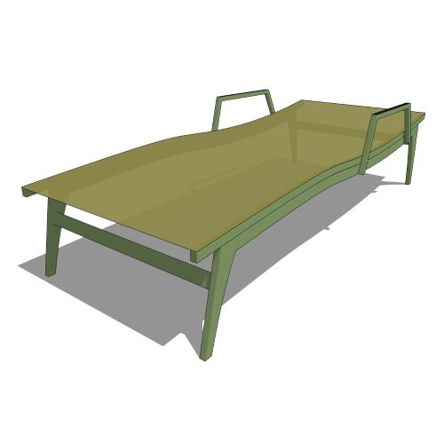 Core Stainless Steel and Sling Chaise Lounge with Fiber Arms and Pneumatic Recline (#849)