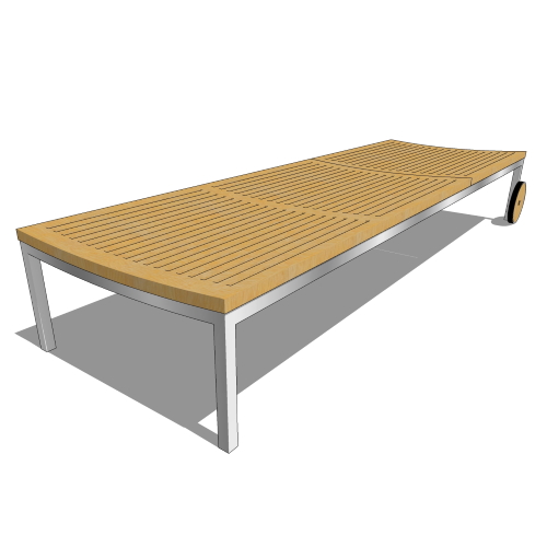 Core Teak and Stainless Steel Lounger with Wheels (#871)