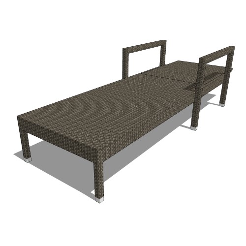 Core Polyrattan and Aluminum Chaise Lounge with Arms (#882)