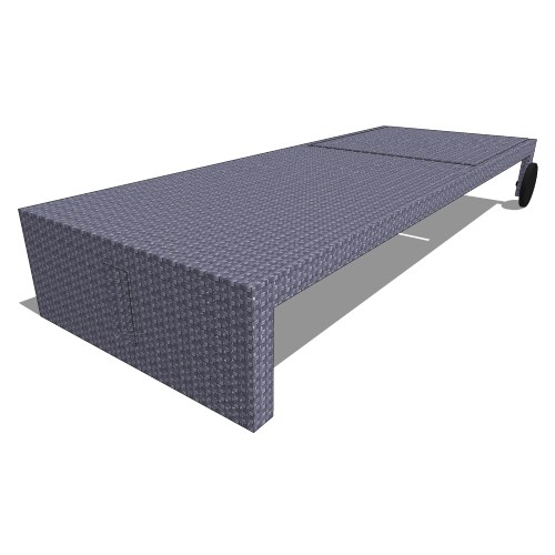 Core Polyrattan and Aluminum Chaise Lounge with Wheels (#884)