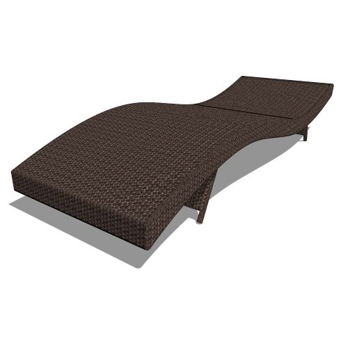 Core Polyrattan and Aluminum Wave Chaise Lounge (#890)