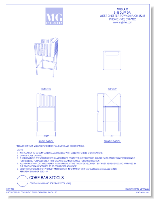 Core Aluminum and Rope Bar Stool (#200)