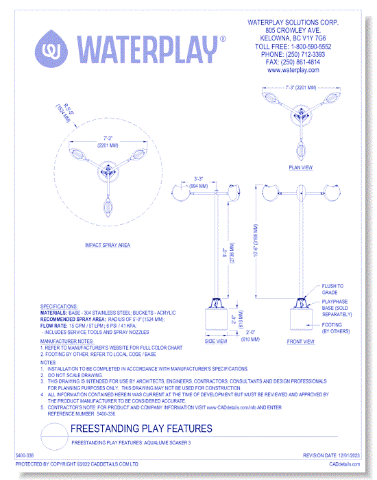 Freestanding Play Features: Aqualume Soaker 3