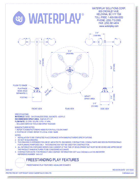 Freestanding Play Features: Aqualume Soaker 5