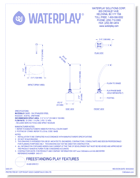 Freestanding Play Features: River Spritz 1