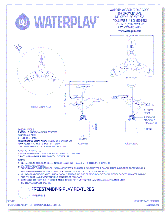 Freestanding Play Features: Waterfall 3