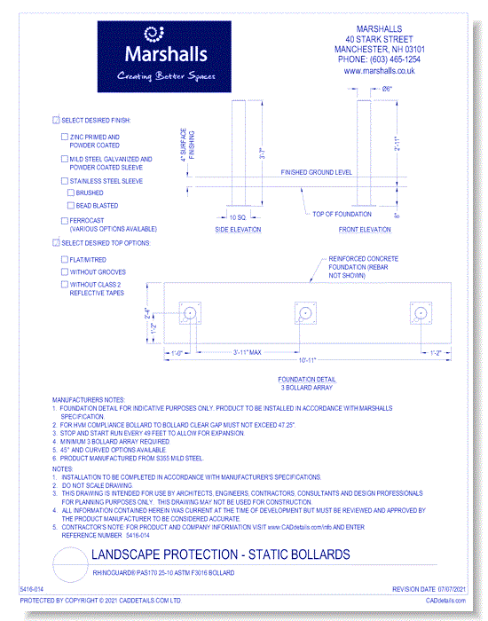 RhinoGuard® PAS170 25-10 ASTM F3016 Bollard