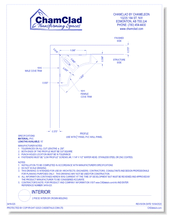 2 Piece Interior Crown Molding