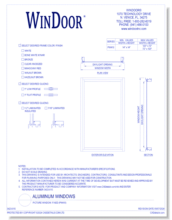 Picture Window: Fixed (PW410)