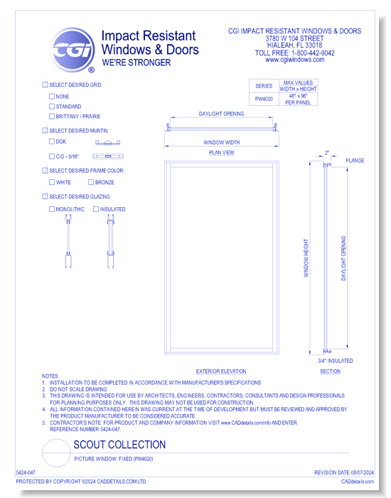 Picture Window: Fixed (PW4020)