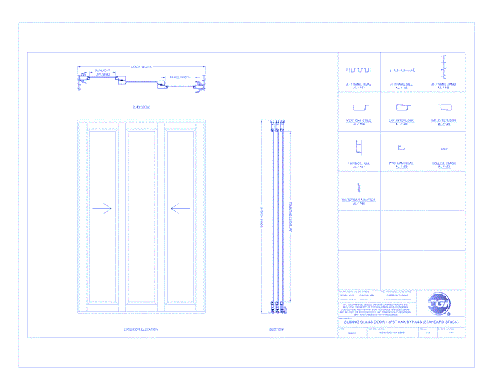 Sliding Glass Door: 3P3T BP (SGD4130A)