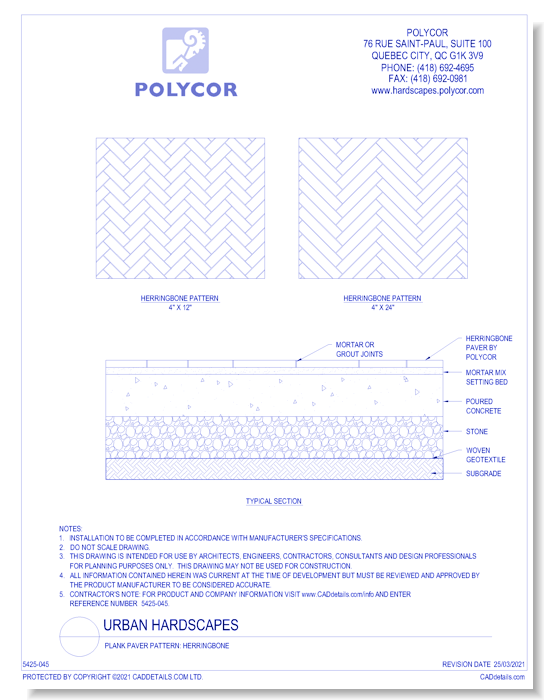 Plank Paver Pattern: Herringbone