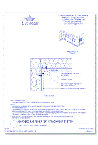 Exposed Fastener: Panel at Wall to Soffit Transition - Primary 