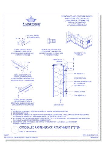 Concealed Fastener: Panel at Top Termination 