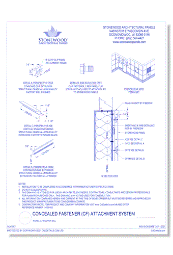 Concealed Fastener: Panel at Louver Sill