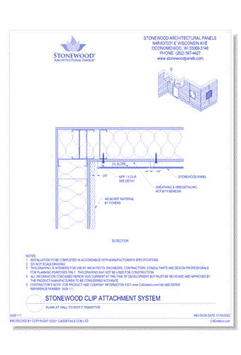 Stonewood Clip System: Plank at Wall-to-Soffit Transition