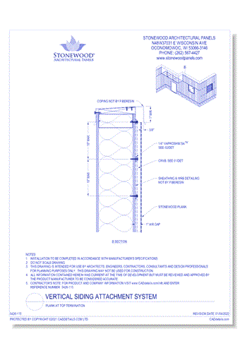 Vertical Siding System: Plank at Top Termination