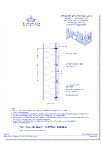 Vertical Siding System: Plank at Horizontal Joint: Alternative