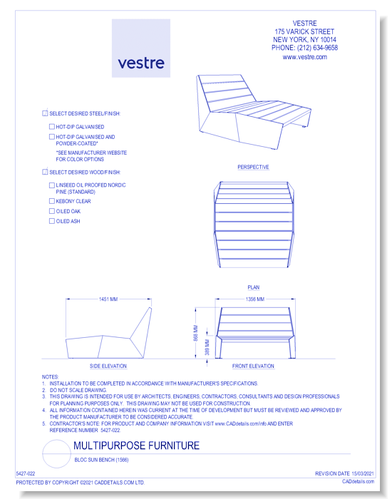 Bloc Sun Bench (1566)