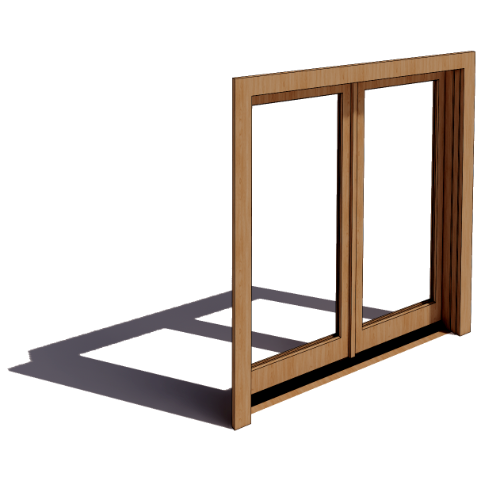 In-Swing Wood Door: Two-Panel Active/Passive