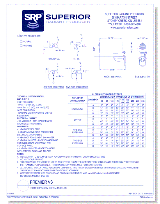 Infrared Vacuum System, Model VS