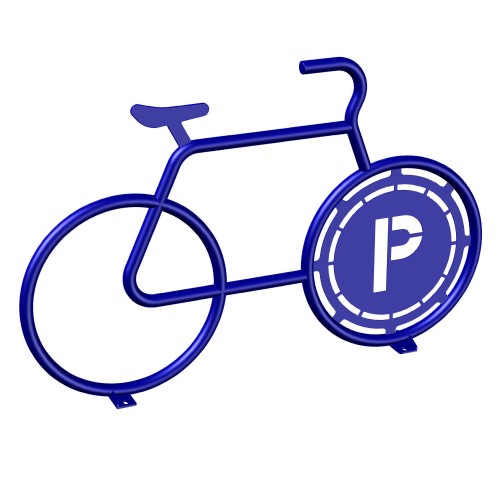 CAD Drawings Greenspoke (850330) Bike Shaped Rack, with Custom Logo Plate, Surface Mount 