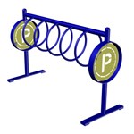 View (850030) 5-Loop Municipal Style Rack, with Custom Logo Panels, Surface Mount 