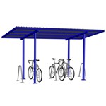 View (855010) Bike Shelter, 4-Post, 16' Long, Surface Mount 