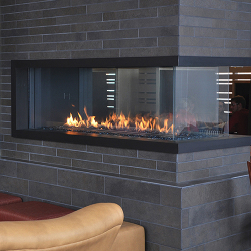 CAD Drawings BIM Models Montigo Fireplaces Custom 5' Pier - C-VIEW (C520PFC) Commercial Gas Fireplace